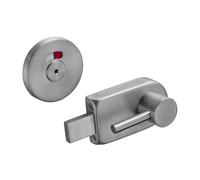 Satin Stainless Steel Toilet Cubicle Lock with Indicator and Hexagonal Key Release - Left Handed