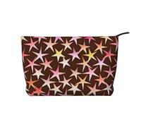 Satin Stars Pink On Chocolate, Cosmetic Bag Corduroy Makeup Bag Portable Travel Toiletry Bag