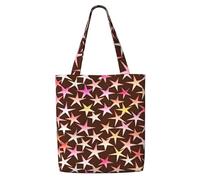 Satin Stars Pink On Chocolate,Reusable Grocery Bags Shopping Tote Bags Large Capacity Canvas Shoulder bag