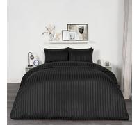Satin Stripe Duvet Cover Set OHS Black Single