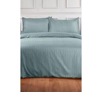 Satin Stripe Duvet Cover with Pillowcase Set OHS Duck Egg Blue Super King