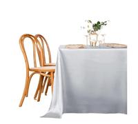 Satin Table Cloth 1PC Silver Satin Tablecloth Rectangle Silk Smooth Fabric Table Cloth For Christmas Dinner Wedding Party Banquet Table Decoration(Silver,145x145cmX1Pcs)