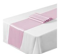 Satin Table Runners 12"x108"inch Chair Sashes Swags Wedding Party Table Decoration (10, Pale Pink) …