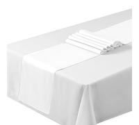 Satin Table Runners 12"x108"inch Chair Sashes Swags Wedding Party Table Decoration (10, White) …