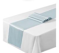 Satin Table Runners 12"x108"inch Chair Sashes Swags Wedding Party Table Decoration (5, Baby Blue) …