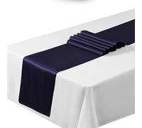 Satin Table Runners 12"x108"inch Chair Sashes Swags Wedding Party Table Decoration (5, Navy Blue) …