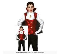 Satin Vampire Boys Dracula Fancy Dress Costume Halloween Outfit Age 3-12