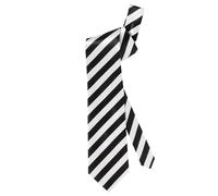 Satin White Neckties withBlack Stripes Accessory for 19th 20th Century Fancy Dress