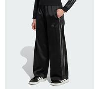adidas Girl's Satin Wide Leg Pants, Black/Grey six, 9-10 Years