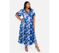 Satin Wrap Midaxi Dress Lovedrobe Blue 8