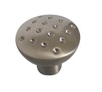 Satin Zinc Alloy Nickel Effect Round Dimple Cabinet Knob (Dia)26.45mm
