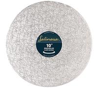 Satinara, 10" Cake Board, Luxury Cake Drum, Individually Wrapped, Silver Foil Covered, 12mm thick - 10 Inch Round, Single