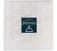 SATINARA Cake Board, Cake Drum, Individually Wrapped, Silver Foil Covered, 12mm thick - 10 Inch Square, Single
