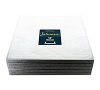 Satinara 10" Cake Boards | 5 Pack | Luxury Cake Drums, Silver Foil Covered, 12mm thick - 10 Inch Square - Pack of 5