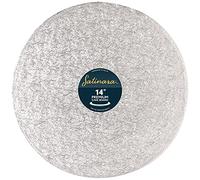 Satinara, 14" Cake Board, Luxury Cake Drum, Individually Wrapped, Silver Foil Covered, 12mm thick - 14 Inch Round, Single