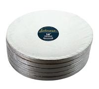 Satinara 14" Cake Boards, Luxury Cake Drums, Silver Foil Covered, 12mm thick - 14 inch Round (Pack of 5)