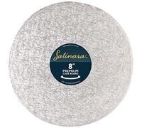 Satinara, 8" Cake Board, Luxury Cake Drum, Individually Wrapped, Silver Foil Covered, 12mm thick - 8 Inch Round, Single