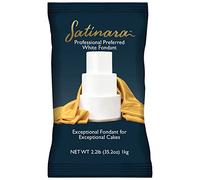 Satinara Fondant Icing | White 2.2 LB | Professional Preferred For Exceptional Cakes, Ready to Roll, Smooth, Easy to Use for Cake Decoration And Covering, Cookies and Cupcakes - WHITE 2.2 LB