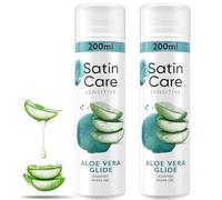 Satine Care Aloe Vera Glide Sensitive Shaving Gel for Women, Twin Pack 2 x 200ml - Hydrating, Soothing Shave Gel for Smooth, Razor-Burn & Irritation-Free Shave on Legs & Body
