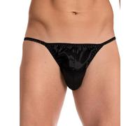 Satini Men's Underwear Satin Tanga Bikini Briefs Panties (Black, M)