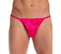 Satini Men's Underwear Satin Tanga Bikini Briefs Panties (Hot Pink, M)