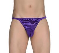 Satini Men's Underwear Satin Tanga Bikini Briefs Panties (Indigo, XXL)