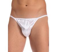 Satini Men's Underwear Satin Tanga Bikini Briefs Panties (White, XXL)