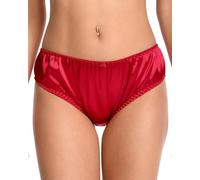 Satini Silky Satin Full Coverage Briefs, Red, XL