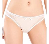 Satini Women's Nylon Sheer Bikini Briefs Panties (White, L)