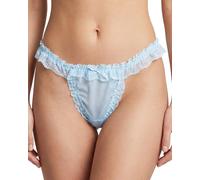 Satini Women's Sheer Frilly Lace Sissy Tanga Knickers Briefs Panties (Baby Blue, XXL)