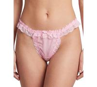 Satini Women's Sheer Frilly Lace Sissy Tanga Knickers Briefs Panties (Baby Pink, XL)