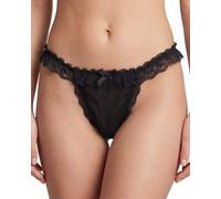 Satini Women's Sheer Frilly Lace Sissy Tanga Knickers Briefs Panties (Black, L)