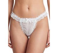 Satini Women's Sheer Frilly Lace Sissy Tanga Knickers Briefs Panties (White, XL)