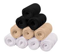 SATINIOR 10 Pcs Cotton Bra Liners Rectangle Under Bra Pads 3 Layer Bra Sweat Liners for Women Sweating Supplies (White, Black, Beige, Medium)