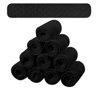 SATINIOR 10 Pcs Cotton Bra Liners Rectangle Under Bra Pads 3 Layer Bra Sweat Liners for Women Sweating Supplies (Black, Medium)