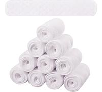 SATINIOR 10 Pcs Cotton Bra Liners Rectangle Under Bra Pads 3 Layer Bra Sweat Liners for Women Sweating Supplies (White, Medium)