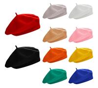 SATINIOR 10-Piece Women's Multicolored Polyester Beret Set, French Style, One Size Fits Most Adults