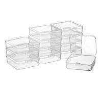 SATINIOR 12 Pack Clear Plastic Beads Storage Containers Box with Hinged Lid for Beads and More (3.54 x 2.36 x 1.26 Inch)