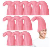 SATINIOR 12 Pieces Carnival Gnome Hats Elf Hat Felt Gnome Dwarf Hat for Adults Christmas Fancy Dress Headwear Costume Party Accessory (Pink)