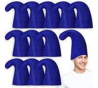 SATINIOR 12 Pieces Carnival Gnome Hats Elf Hat Felt Gnome Dwarf Hat for Adults Christmas Fancy Dress Headwear Costume Party Accessory (Blue)