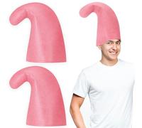 SATINIOR 2 Pcs Carnival Gnome Hats Funny Felt Dwarf Hats Accessory for Fancy Mardi Gras Carnival Christmas Dress Costume Gnome Cosplay Party, One Size for Adults (Pink)