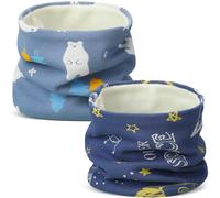 SATINIOR 2 Pcs Kids Cotton Neck Warmer Boys Girls Cold Neck Scarf Multi Use Soft Scarves Thermal Windproof Loop Neckerchief for Toddler Boys Girls, 2 Styles