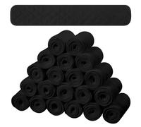 SATINIOR 20 Pcs Bra Liners for Sweat 18x3 Inch 3 Layer Washable Rectangle Cotton Under Breasts Pads for Women Absorb Sweating (Black)