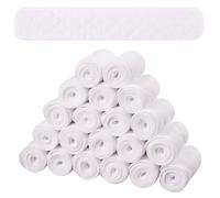 SATINIOR 20 Pcs Bra Liners for Sweat 18x3 Inch 3 Layer Washable Rectangle Cotton Under Breasts Pads for Women Absorb Sweating (White)