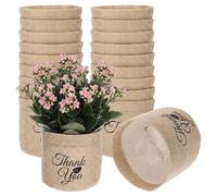 SATINIOR 24 Pack Back to School Teacher Thank You Gift Bulk Succulents Party Favors Burlap Planter Pots Mini Succulent Wrap Bag Bulk Appreciation Gift for Wedding Baby Bridal Shower Volunteer Staff