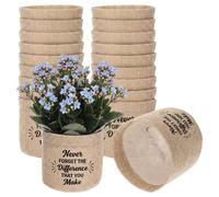 SATINIOR 24 Pack Linen Burlap Succulents Planter Pots Gifts, Mini Succulent Wraps Bags with Drainage Hole Appreciation Gifts for Teacher Office (Never Forget the Difference That You Make)
