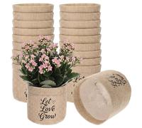 SATINIOR 24 Pack Succulents Favors Burlap Bags, Let Love Grow, Linen