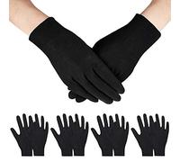 SATINIOR 24 Pairs Halloween Costume Gloves Black Working Gloves Lightweight Soft Protective Cotton Gloves Stretchable Lining Glove for Painting, Weeding, Playing the instrument, Doing house work