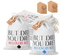 SATINIOR 24 Set Hangover Recovery Kit Bags 5'' x 7'' But Did You Die? Wedding Hangover Survival Kit with Thank You Card and Drawstring for Bachelorette Bridal Shower Wedding Bridesmaid Gifts