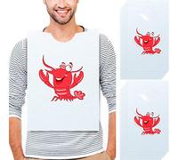 SATINIOR 30 Piece Lobster Bibs 23 Inch Crawfish Boil Party Supplies Crab Plastic Seafood Funny Bibs for Adult Size